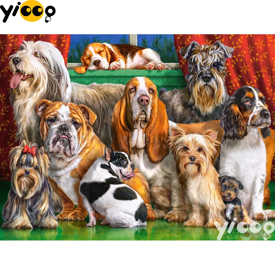 

Full Square/Round Drill 5D diamond embroidery Types of dogs diamond Painting Rhinestones mosaic Cross stitch Decor EX0150