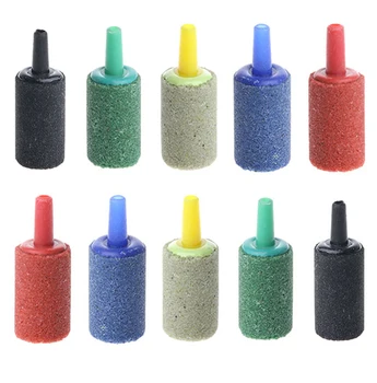 

10Pcs/set Aquarium Pond Cylinder Bubble Air Stone Fish Tank Aerator Diffuser Random Color