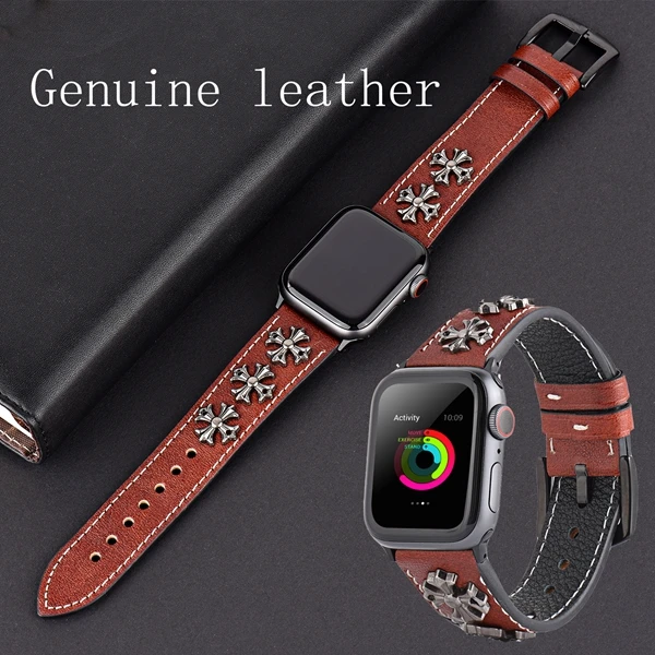 Горячая из натуральной кожи петлевой для Apple Watch Band 42 мм 38 мм 40 мм 44 мм для iWatch ремешок link series 1 2 3 4series 5