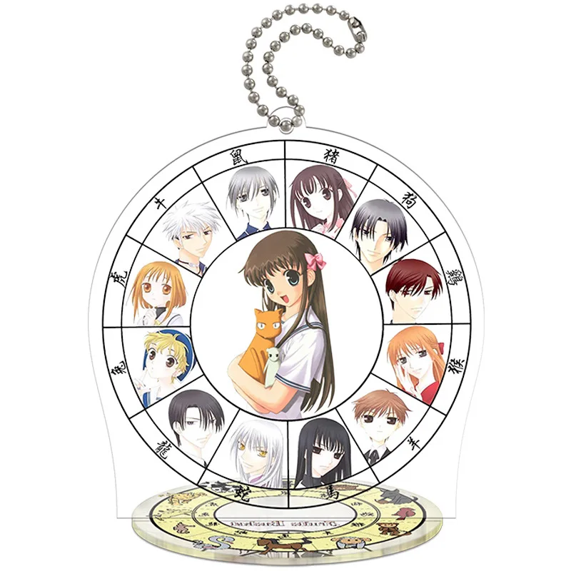 New Arrived 9cm FRUITS BASKET Action Figure Anime Toy Transparent Acrylic Toys Key Chain Cute Decorative Ornaments
