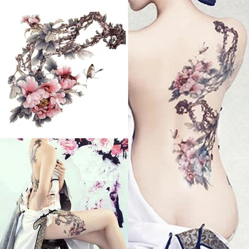 

Plum tattoo sticker Flower Temporary Tattoos for Women Hand Tattoo Sticker Fashion Waterproof Arm Fake Design Paper