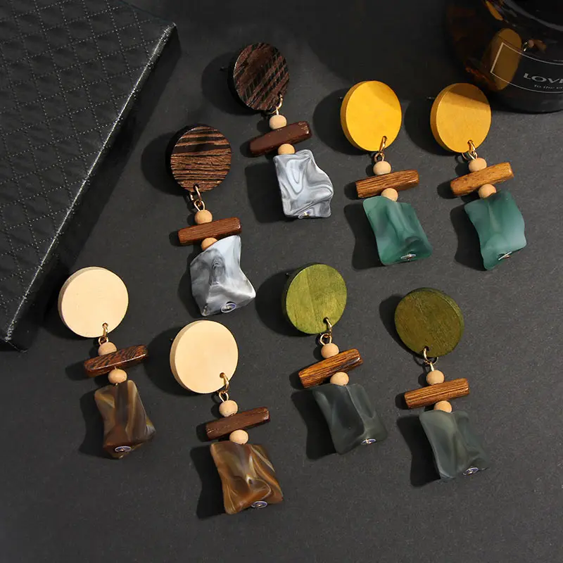 Flatfoosie Bohemian Sun Flower Drop Earrings for Women Fashion Jewelry Geometric Square Shiny Crystal Dangle Statement Earrings