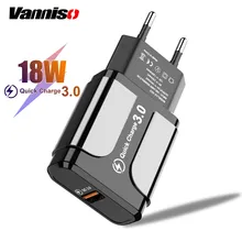 Зарядное устройство Vanniso 5V 3.1A 18W quick charge 3,0 для iphone X Samsumg S8 A50 huawei Xiaomi note 8 qc3.0, настенный адаптер для смартфона