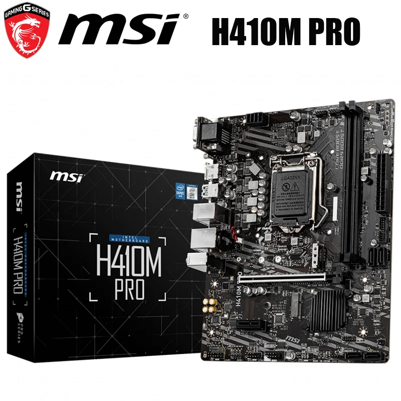 Новинка Материнская плата MSI H410M PRO LGA 1200 Intel H410 DDR4 2933 МГц M.2 HDMI для настольных ПК