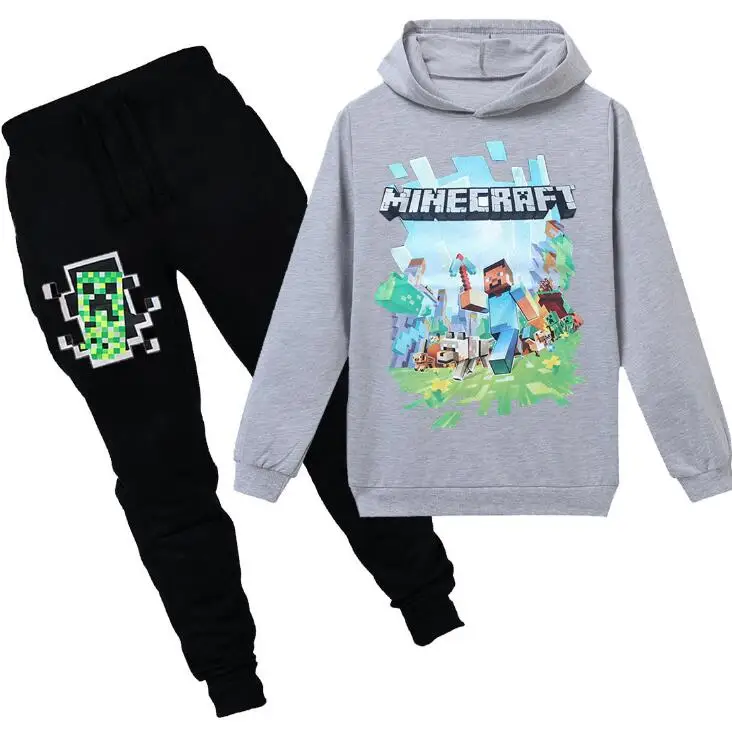 

Drop Shipping Autumn Winter Baby Boys Clothes Cotton Minecraft Hoodie Pants Kids 2pcs Suit Baby Boy Clothing Set Infant Clothing