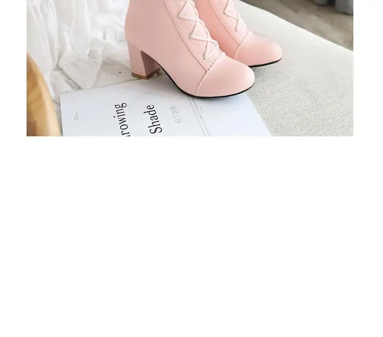 Японские сапоги нимфетки Сладкий кружевной бант обувь с высоким голенищем в стиле "Лолита" сапоги "Принцесса" розового цвета