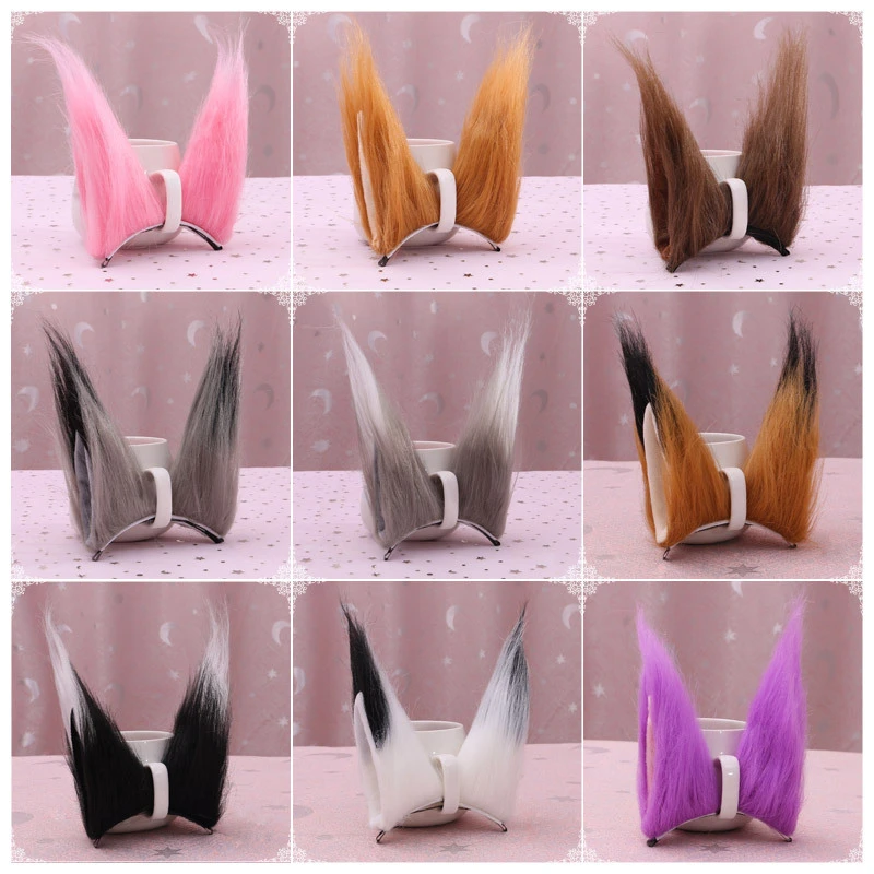 Fox Cat Ear Faux Fur Hair Hoop Clip Cosplay Costume Animals Ear Headbands Women Handmade Hairband Christmas Hair Accessories New plus size costumes