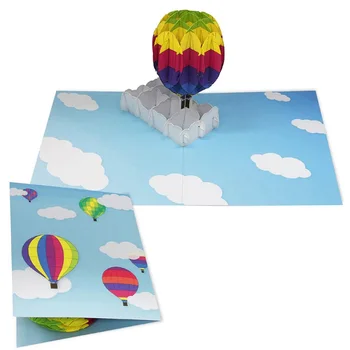 

DIY Pop-up Card Hot Air Balloon,Handmade 3D Anniversary Greeting Card Paper Model,Postcard Invitation Papercraft,Craft ER-137