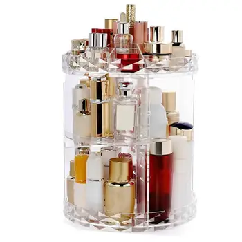 

360 Degree Rotating Transparent Acrylic Cosmetic Storage Box Rotating Multifunctional Removable Makeup Beauty Storage Box