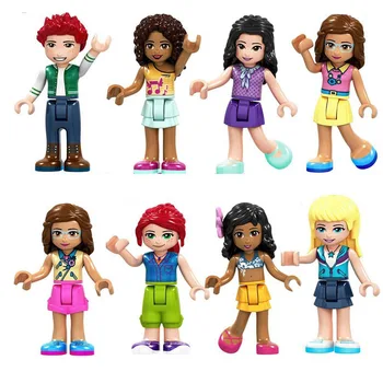 

8pcs/lot Friends Figure Block Dolls Princess Action Figure Blocks Construction Building Bricks Toys For Children Gift Set