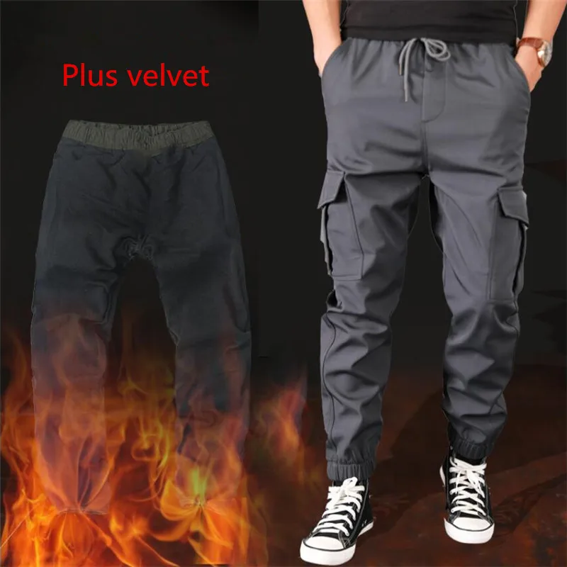 Hommes Casual Baggy Ample vêtement de Cargo Travail Pantalon de coton chaud plus Taille new 