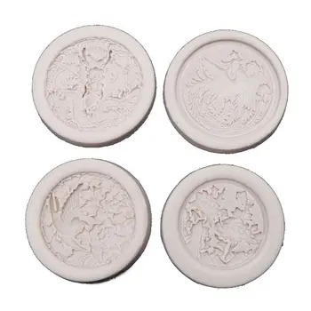 

Dragon Phoenix Peony Flower Round Silicone Mold Resin Casting Jewelry Making Tools Baking Tools