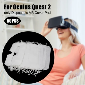 

50pcs Gaming Replacement Parts Breathable Skin Friendly Soft Non Woven Fabric White Disposable VR Cover Pad For Oculus Quest 2