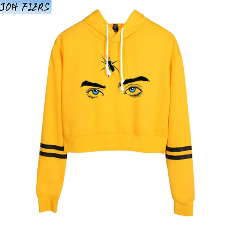 Billie Eilish, женские толстовки с открытой талией, уличная мода, укороченные толстовки, Женская Сексуальная Спортивная одежда Billie Eilish, толстовки с капюшоном