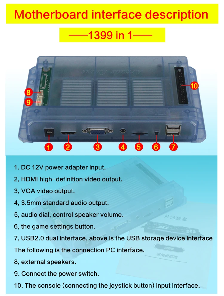 Заводская Выходная плата для аркадных игр модульная доска JAMMA 1399 игр в 1 для дома Аркады для продажи ящик Пандоры игровая консоль
