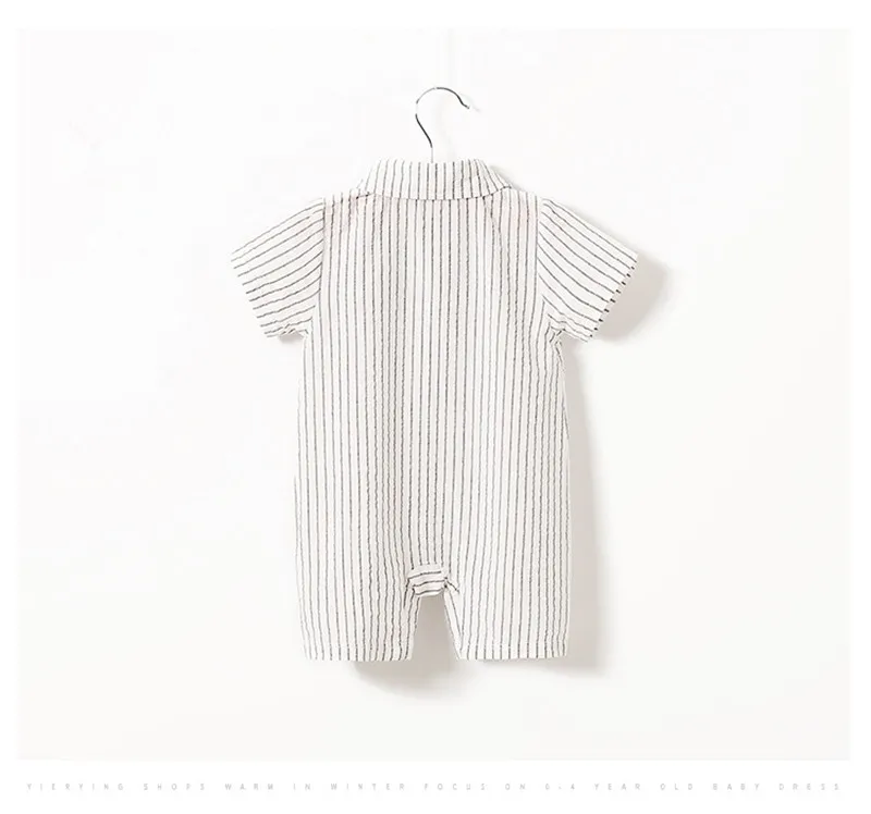 Детские комбинезоны; De Verano Para Conjuntos De Ropa De Manga Corta Pajarita Camisa; одежда для маленьких джентльменов в полоску; Ropa Para Bebe