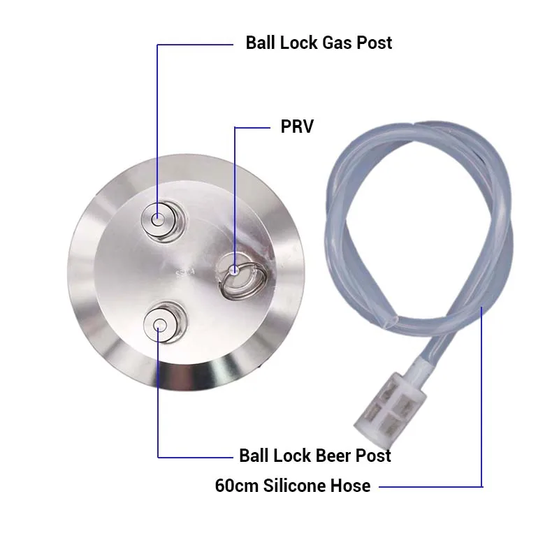 " Tri Clamp(119 мм OD) шаровой замок конвертировать крышку с газовым столбом Beer Post PRV 60 см силиконовый шланг Homebrew Kegging оборудование