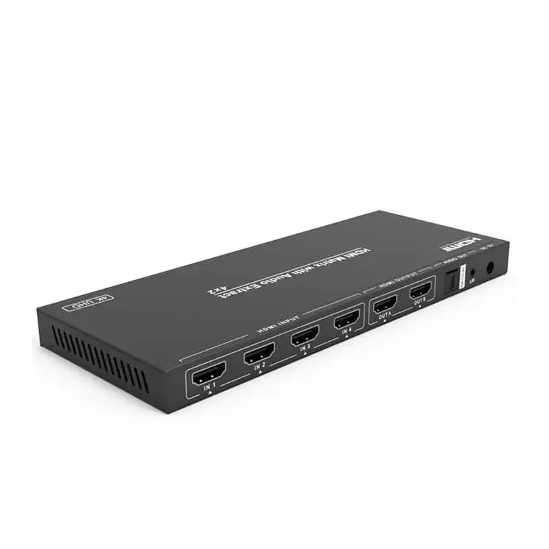 

Hdmi Splitter Switch 4K Uhd Converter 4X2 Hdmi Matrix With Audio Extract Optical L/R Digital Analog + Ir Remote Eu Plug