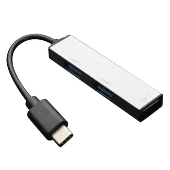 

Type-C to 2 USB2.0 TF Card USB-C Reader Multifunctional Portable Type-C HUB Compatible with Windows Series, OS X, Linux