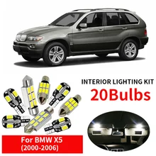 20 штук светодиодная подсветка автомобиля Светодиодный лампочки внутренний комплект Canbus для 2000-2006 BMW X5 E53 Шаг Предоставлено фонарь освещения номерного знака