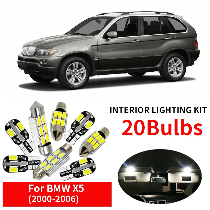 20 шт. Автомобильные светодиодные лампы Canbus для 2000 2006 BMW X5 E53|Сигнальная лампа| |