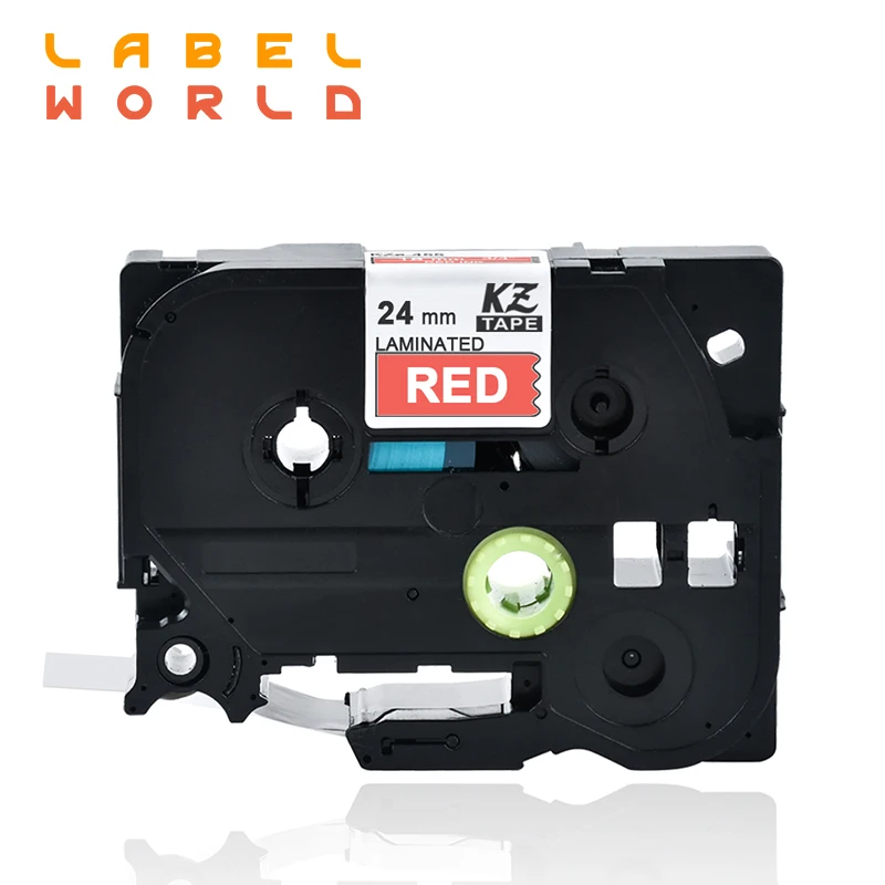 Label World TZe-455 label tape white on red tze-455 label ribbon Compatible for brother P-TOUCH  label printer 24mm ribbon