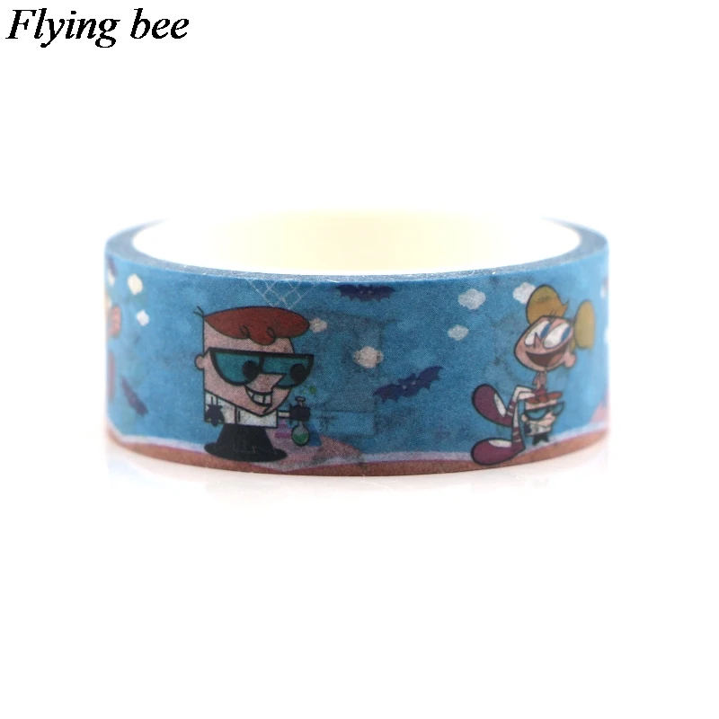 Flyingbee 4 шт./компл. с рисованным аниме, Творческая лента Футурама клейкая лента Декстера лаборатории Бумага лента Washi забавные ленты лента Набор DIY подарки X0637
