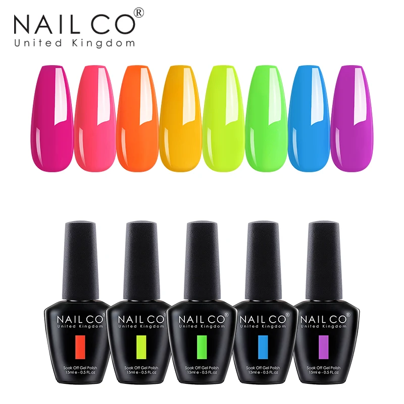 NAILCO летний Цветной Гель лак для ногтей Блестящий цветной Гибридный телесный 15 мл