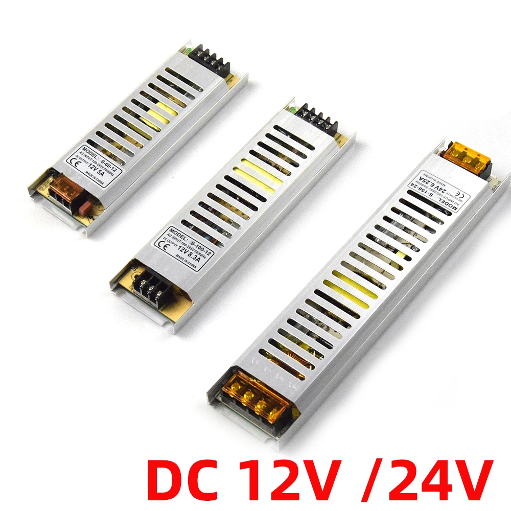 AIFENG 220 V в 12 V 24 V Ac Dc Питание 60 W 100 W 150 W 200 W 300 W 12 Вольт 24 V трансформатор Источники питания переключения Питание