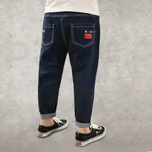 Taosheng детская одежда для больших детей; бархатные повседневные джинсы больших размеров