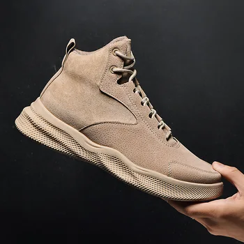 

Autumn New Men PU Leather Ankle Snow Boots Motorcycle Men Boots Fashion Desert Boots Male Casual Booties