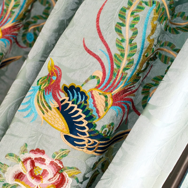 

Central European High-grade White Water-soluble Embroidery Curtains for Living Dining Room Bedroom.
