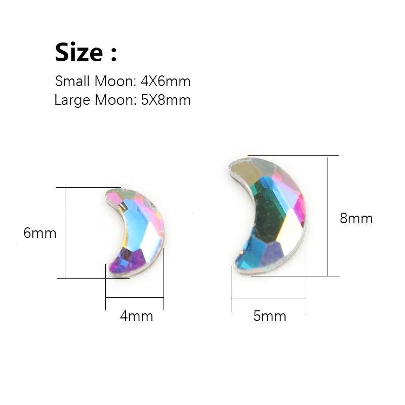 Горячая Распродажа Луна 4x6 мм дизайн ногтей Стразы 11 цветов красивые стразы crystal Stone 30/100 шт для 3D украшение для ногтей