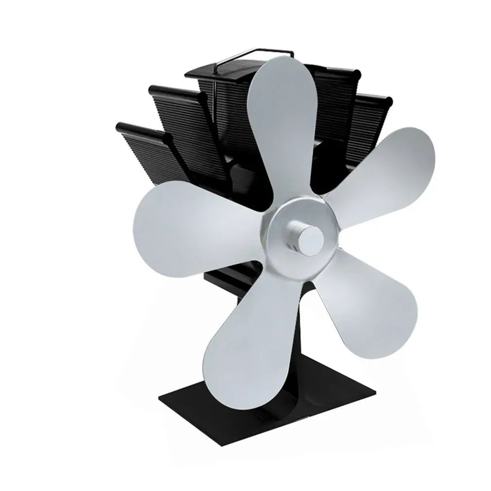 

5 Blades Self-powered Heat Powered Stove Fan Home Silent Heat Powered Stove Fan Ultra Quiet Wood Stove Fan Fireplace Fan