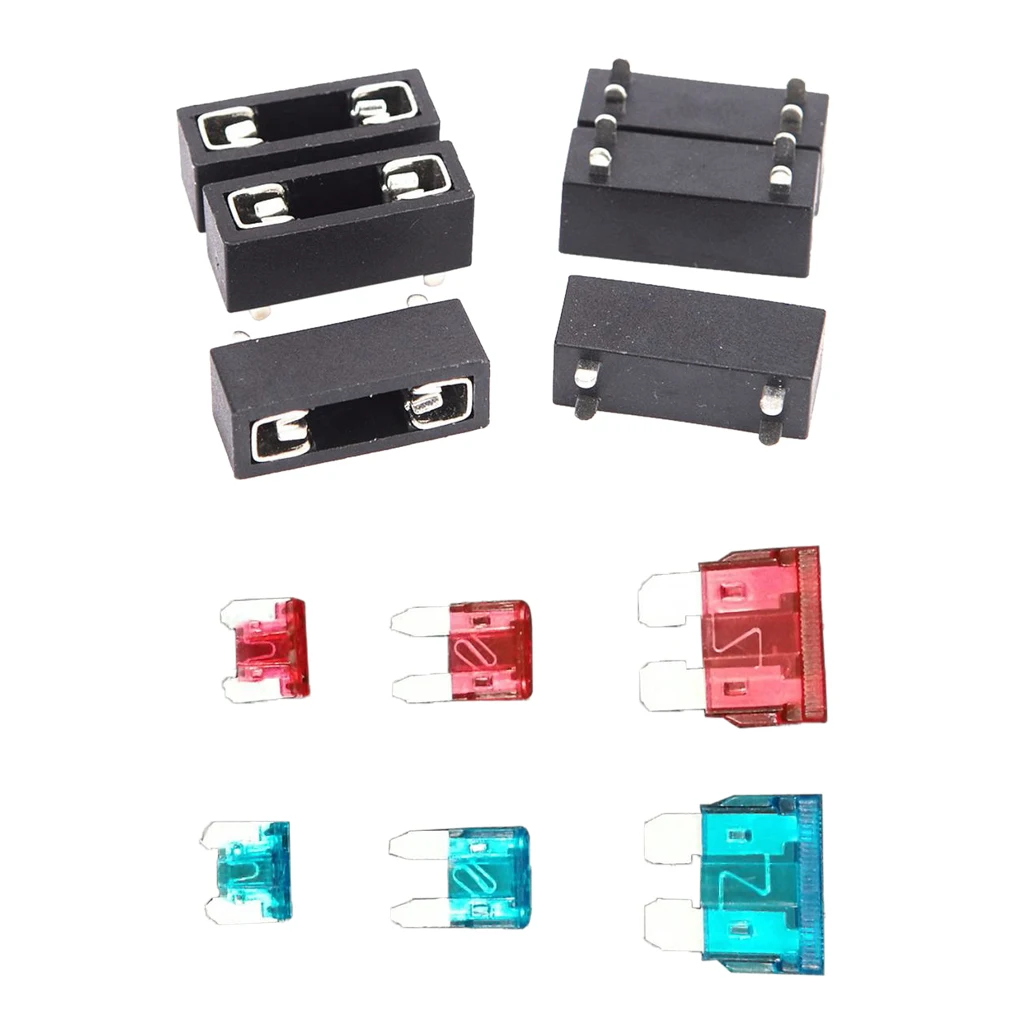 6pcs PCB Mount 5 x 20mm Fuse Holder Mini Micro ATO Blade Fuse Kit