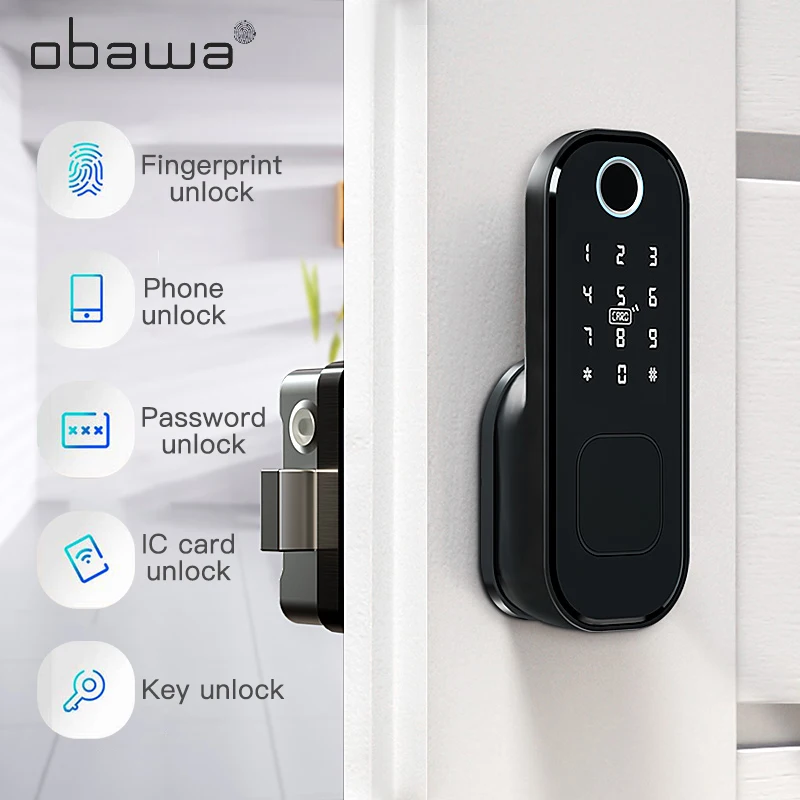 クリアランス売品 Obawa防水指紋ドアロック屋外ゲート電子ロックbluetooth Ttlock Wifiパスワードicカードキーレス盗難防止 割引クーポンサイト Www Lokmangalbank Com
