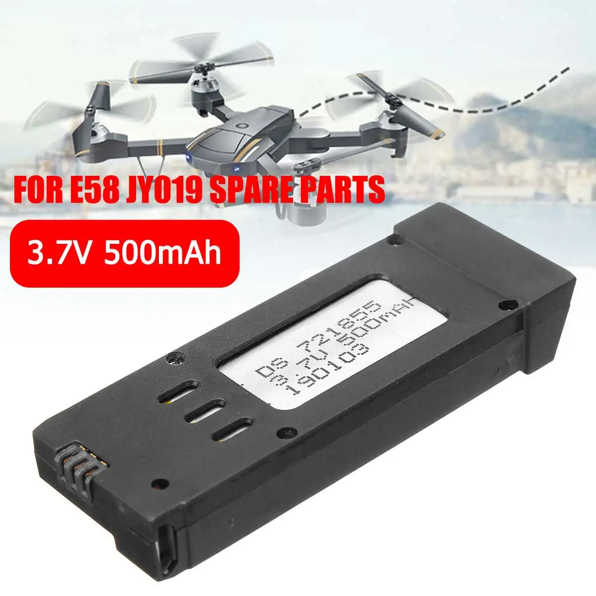 LBLA 2 шт 3,7 V 500mAH Lipo батарея запасные части для дрона БПЛА модель E58 JY019 Замена перезаряжаемая батарея 7x2x1 см