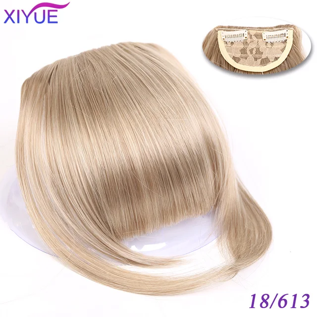 Black/Light Brown Clip In Hair Bangs Hairpiece Accessories Synthetic Fake Bangs Clip In Hair Extensions Clip In Hair Pieces WL-18