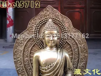 

rui rui Buddhist bronze Healing Medicine buddha statue brass nice looking SHAKYAMUNI buddha statue on lotus base 27 cm