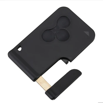 

3 Button Smart Card For Renault Clio Megane 2 3 Koleos Scenic Card Case Black Car Key Fob Shell With Small Key