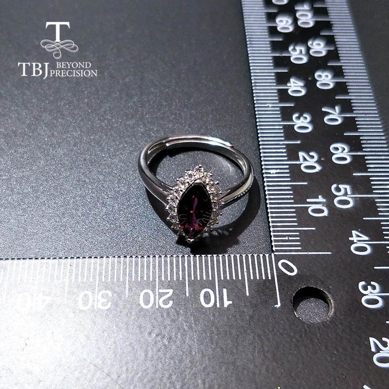 TBJ, натуральный множественный турмалиновый 1.25ct драгоценный камень кольцо 925 стерлингового серебра ювелирные украшения для женщин хороший подарок Специальная цена