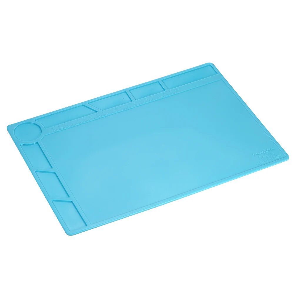 

Soldering Iron Maintenance Mat Silicone Heat Insulation Electronics Disassembly BGA Soldering Repair Pad + Ruler Screw Notches