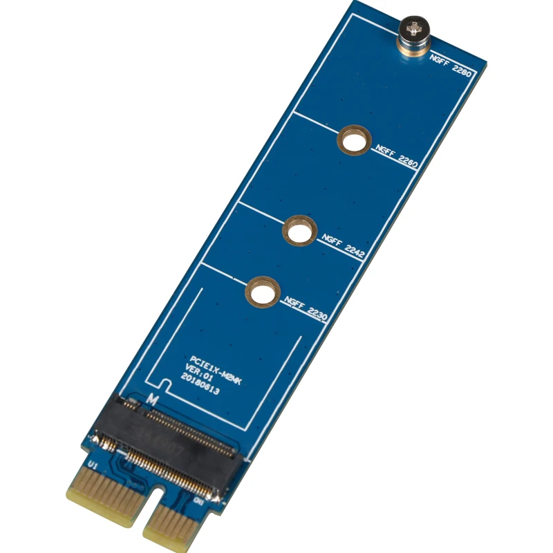 M.2 PCI Express 1X Riser PCI-E на M.2 NVME адаптер PCI-E 3,0X1 Преобразование карты M Соединитель в форме ключа поддерживает 2230 2242 2260 2280 SSD