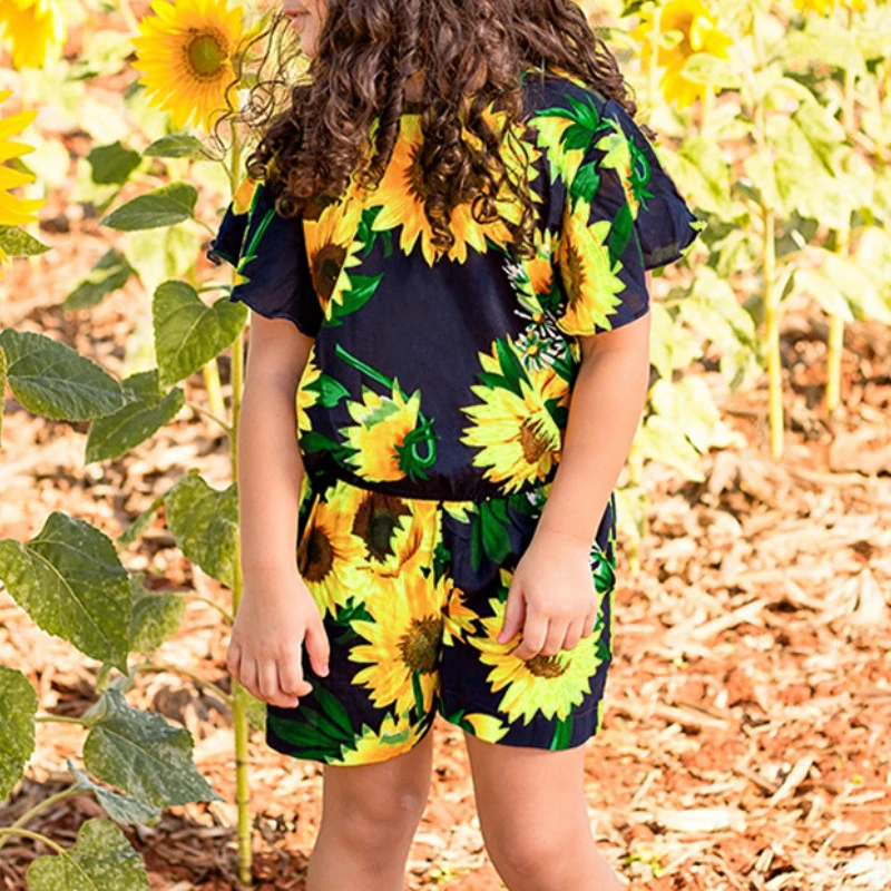 girls sunflower romper