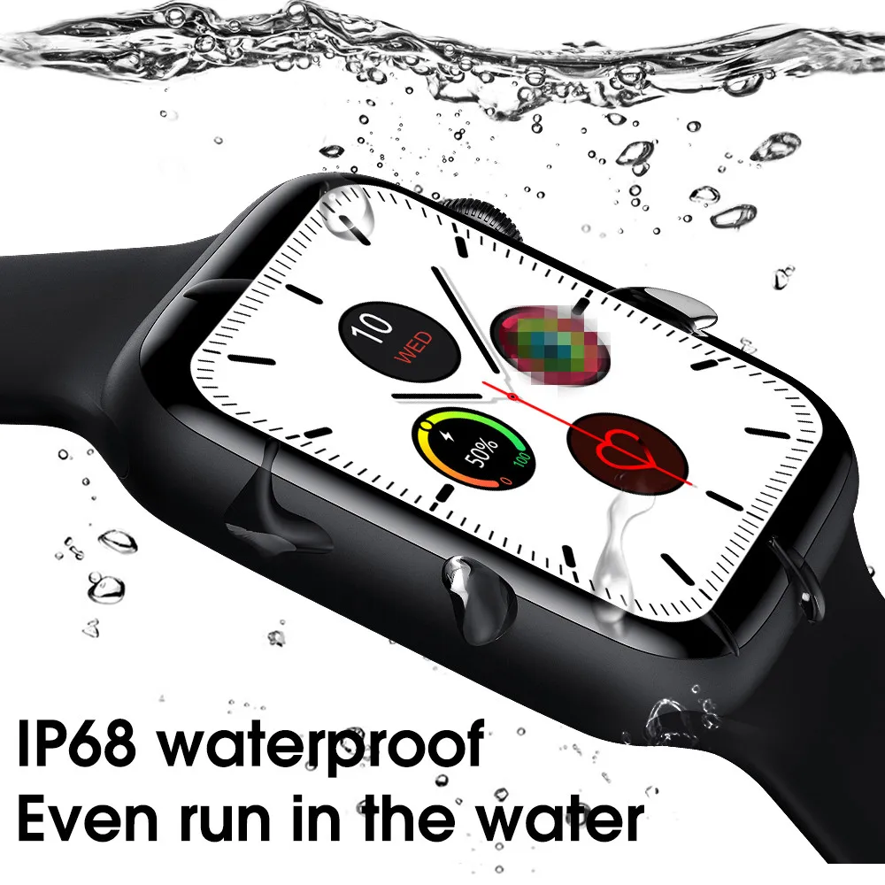 US $24.99 IWO W46 Smart Watch 2020 IP68 Waterproof Smartwatch Heart Rate ECG Monitor Wristwatch 175 Inch Screen better than W26 IWO 12