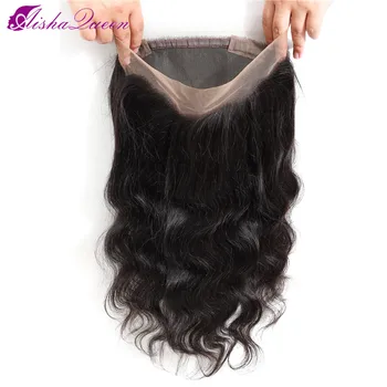 

Aisha Queen Hair 360 Lace Frontal Closure Brazilian Body Wave Frontal With Baby Hair Non Remy Human Hair Lace Closure Free Part