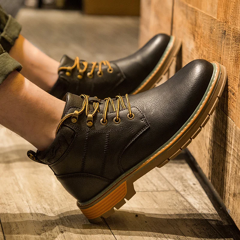 Новые модные мужские ботинки зимние рабочие ботинки ковбойские ботинки в стиле ретро с натуральным мехом мужские кроссовки Челси