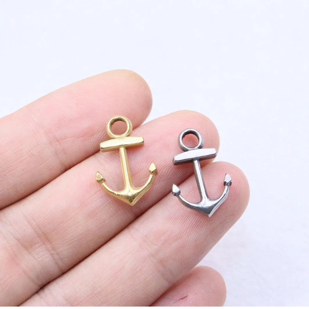 5pcs 20*13mm Wholesell 스테인레스 스틸 고품질 앵커 매력 펜던트 DIY 목걸이 귀걸이 팔찌 Unfading 2 색