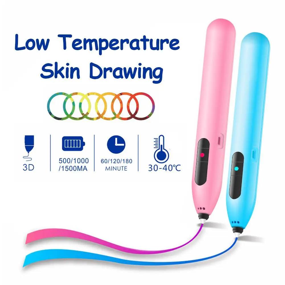 

Children's 3D Printing Pen Low Temperature Charging Wireless Pen Three-dimensional Graffiti DIY Drawing Pen