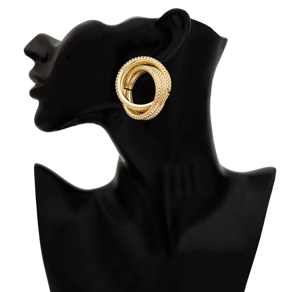 IngeSight. Z панк золотистого цвета скрученный спиральный гвоздик серьги для женщин массивные геометрические неправильные серьги ювелирные изделия Oorbellen подарок